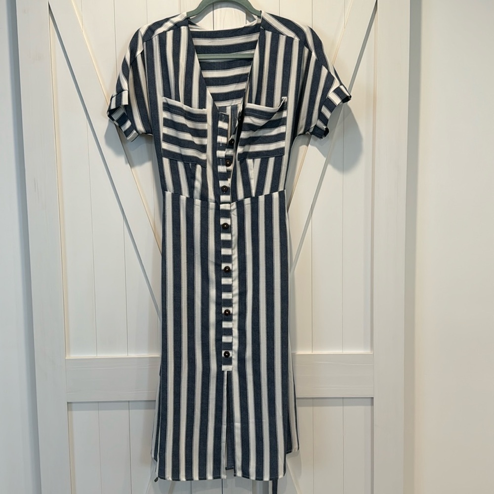 Blue & White striped dress